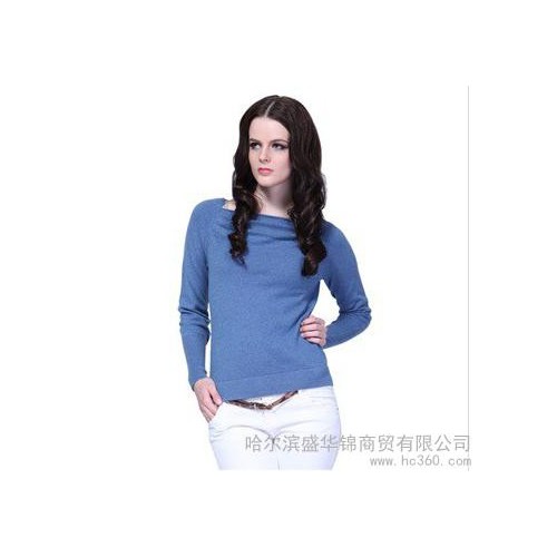 供應依維依芙1007波浪方領原創修身針織 羊絨衫