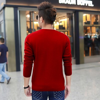 2016春季新款套頭男薄款羊絨衫純色圓領毛衣休閑羊毛衫韓版針織衫                【羊絨面料 手感