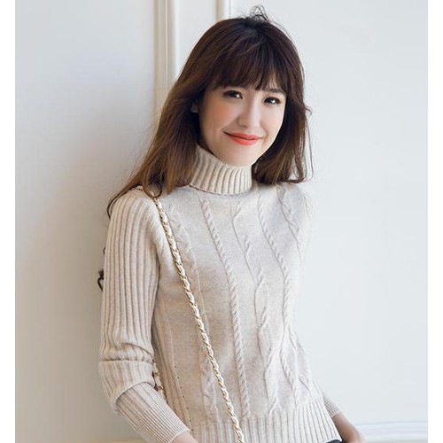 2016秋冬季新款高領純山羊絨衫女短款加厚毛衣麻花套頭針織打底衫