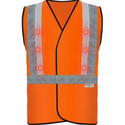 澳洲款 ROOBUCK羅巴克安全3M反光背心led高定制設計橙色批發礦用防爆交通運輸建筑戶外防護 led背心 安全馬甲