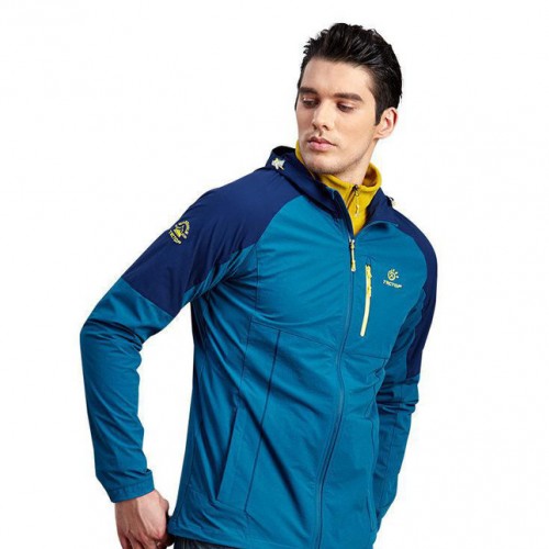 TECTOP探拓 秋季戶外拼色彈力風衣男女耐磨薄款休閑外套 JL6877