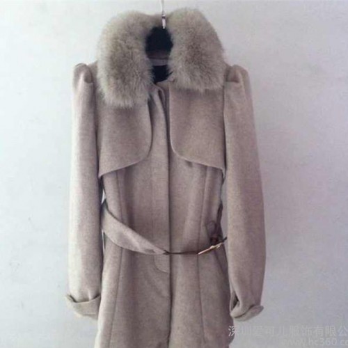 紫淑女 毛領(lǐng)呢大衣呢外套女上衣風(fēng)衣 秋冬款品牌尾貨份貨折扣