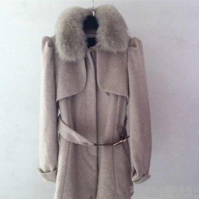 紫淑女 毛領(lǐng)呢大衣呢外套女上衣風(fēng)衣 秋冬款品牌尾貨份貨折扣