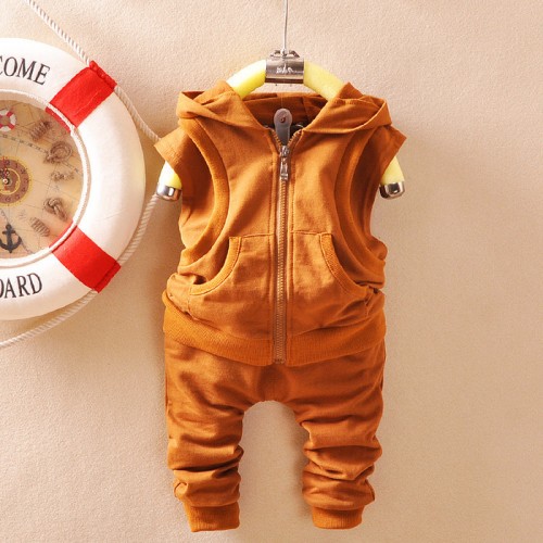 2014春秋款韓版男童馬甲背心+哈倫褲套裝 1-4歲潮童純棉