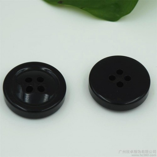 厚實樹脂鈕扣  四眼扣 風衣扣 亮黑時裝扣  大衣扣