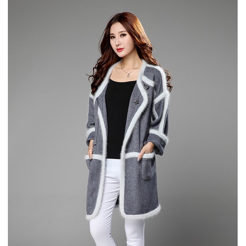 新款小辣椒同款貂絨大衣羊毛開衫貂絨毛衣長毛貂絨外套風衣針織衫                秉承精致、高雅、時尚