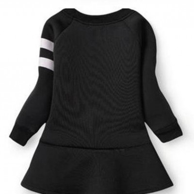 2015春季新款女童連衣裙數字圖案長袖春款裙子