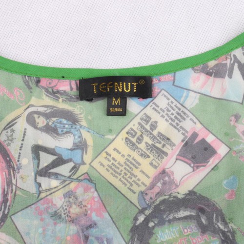 2013新款時尚雪紡連衣裙 韓版新款短袖大碼修身卡通花包臀裙子