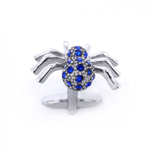 今泊二丨廠家設計生產3D蜘蛛形鑲鉆袖扣 法式襯衫鈦鋼時尚男士飾品