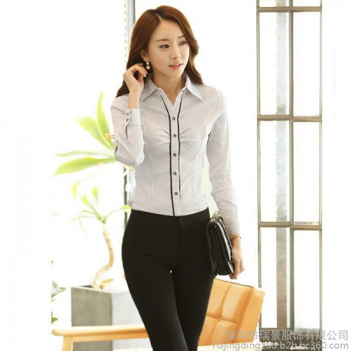 女式襯衫定做 新款修身韓版專業女士職業襯衫定做NCS-306