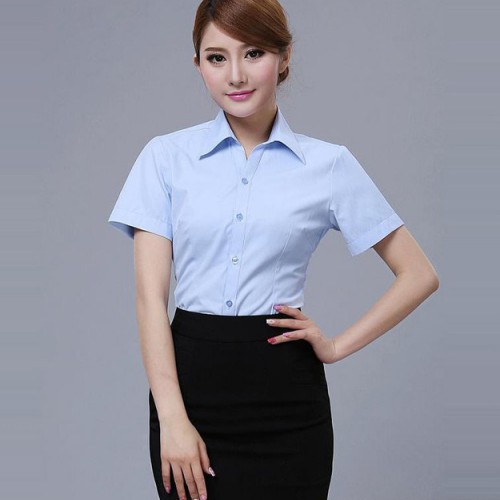 2014夏季職業裝女短袖襯衫女裝 全棉免燙新款女式修身襯衫