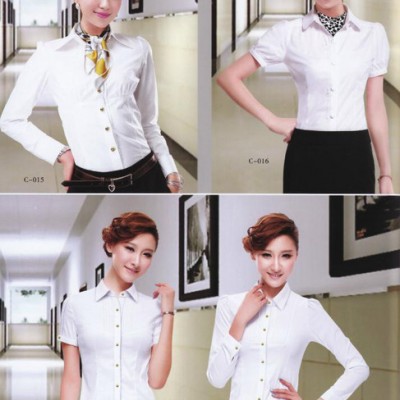 供應琪諾成都琪諾服飾新品女士職業襯衫長袖正裝OL顯瘦白襯衫修身工作服襯衣