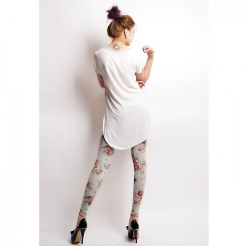 供應韓國進口 新款時尚花色小腳褲百搭休閑褲棉褲顯瘦打底褲