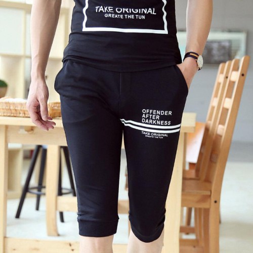 夏季男士t恤男款青少年學生運動裝 男式夏天休閑套裝青春