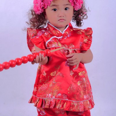 兒童唐裝*唐裝套裙*公主裙*舞臺裝*花童裙女童周歲禮服