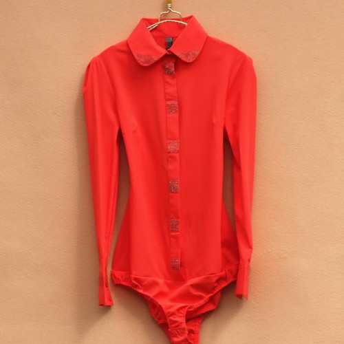 **　2013秋冬新款女士連體襯衫長袖雪紡燙鉆打底衫襯衣