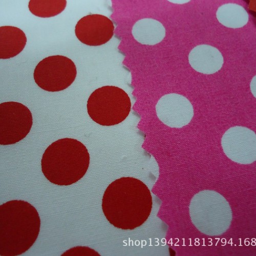 全棉府綢圓點印花布 棉布印圓點面料 女裝襯衫用圓點印花布