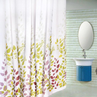 歐式加厚楓葉浴簾 春亞紡防水滌綸浴簾 帶掛鉤浴環 可定做