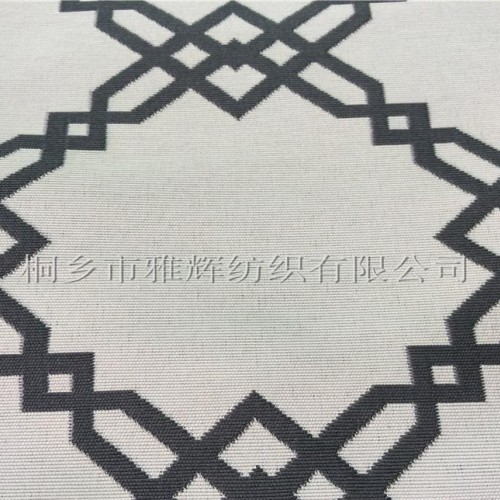 花型菱格提花全滌綸ATY遮光阻燃窗簾面料