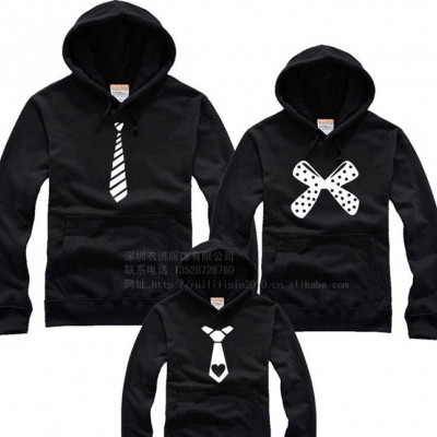 供應領帶一家 2013新款春秋裝 親子裝精梳棉衛衣連帽套頭