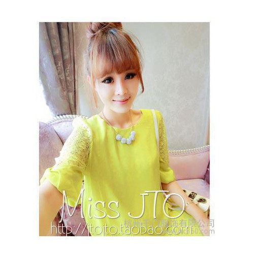 杭州千門服飾有限公司 綠色雪紡衫 杭州雪紡衫 不規則下擺雪紡衫