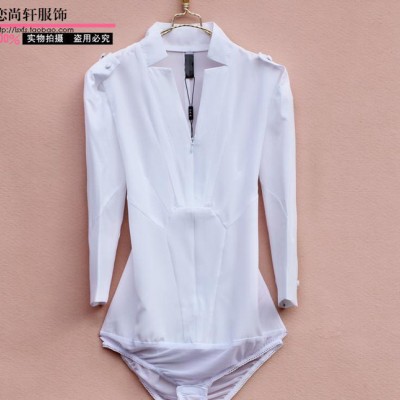秋裝新款2014韓版雪紡女上衣打底衫七分袖V領拉鏈連體襯衫雪紡衫