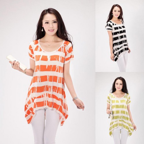 供應夏裝新款真絲連衣裙 條紋短袖 簡約典雅雪紡連衣裙