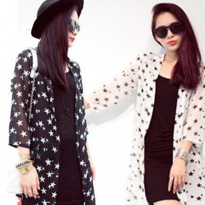 防嗮衣女超薄外套防嗮衫大碼中長款開衫防曬服透明雪紡衫女夏