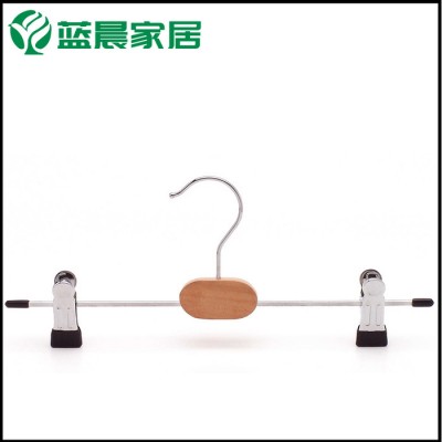 **防滑褲架晾曬褲夾 批發創意褲子架防滑木扁頭衣架