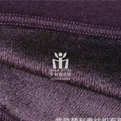 廠銷童裝女裝雙面保暖不倒絨面料 經編不倒絨印花壓花提花面料
