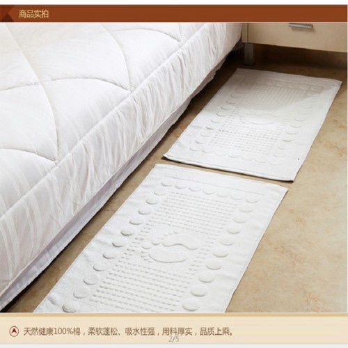 供應(yīng)康爾馨小腳丫32s/2提花地巾五星級酒店客房衛(wèi)浴布草