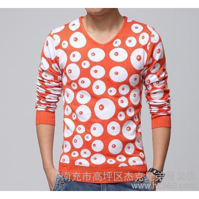 新款男裝男式毛衣 男士提花針織衫男 圓領套頭衫英