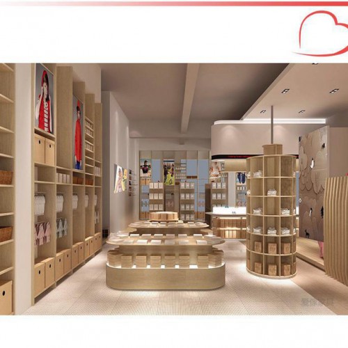 佛山定制童裝展柜陳列柜 木制童裝展示柜 烤漆母嬰店展柜