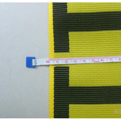 11CM加寬黃色底黑色字提花滌綸織帶 安全帶繩 警示帶 防紫外線