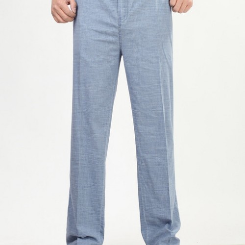 男士松緊腰 休閑褲 高腰大碼直筒松緊腰 純棉褲加肥長褲子 工裝褲