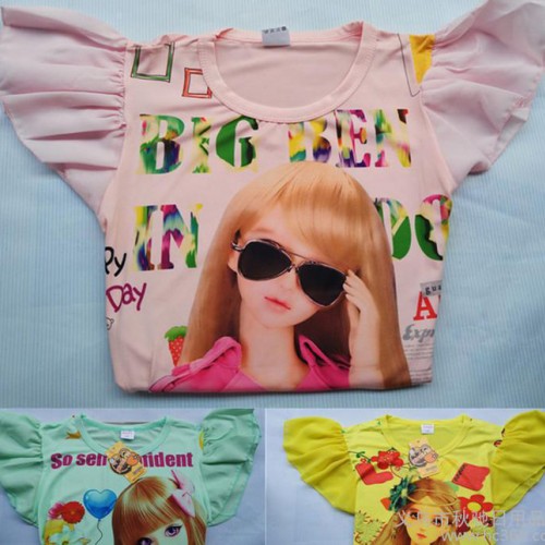 2016夏季新款 韓版女童短袖 兒童T恤童裝夏季套頭短袖直銷