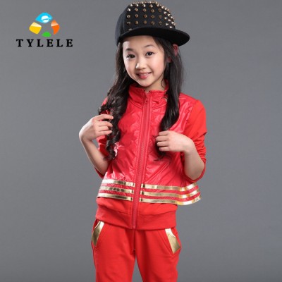 童裝春款 2015韓版新款時尚運動套裝靚麗天使女童中大童2件