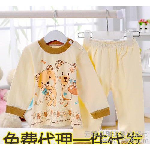 免費代理 童裝一件代發 湯博士 全棉嬰幼兒春秋肩扣內衣內褲套