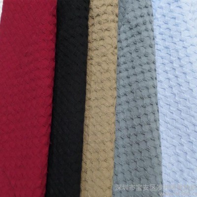 新浦貨 **女裝面料 春秋全棉女裝提花梭織染色仿亞麻皺縐布