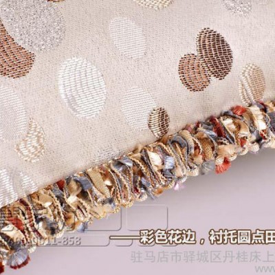 歐式花邊 立體圓點提花沙發靠墊/辦公室布藝靠枕含芯 抱枕套55*55                （活動1:滿