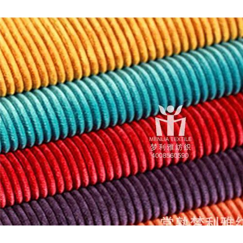 直銷緯編針織抽條燈芯絨印花提花染色 亮光燈芯絨現貨