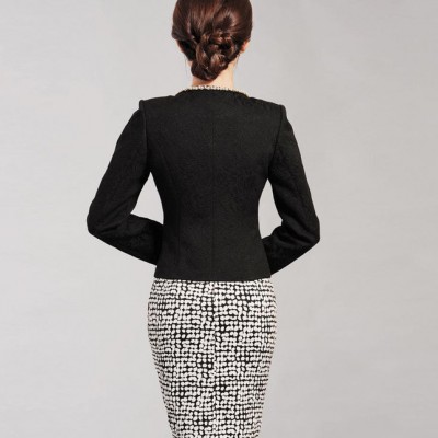 2013小暈紅潮塵顏塵埃 款女士**小西裝暗扣提花純色長袖圓領