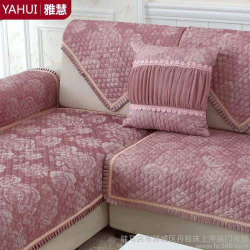 **提花中式牡丹花加厚沙發(fā)墊/坐墊/防滑皮沙發(fā)巾沙發(fā)套 可定做                **中式牡丹花沙發(fā)