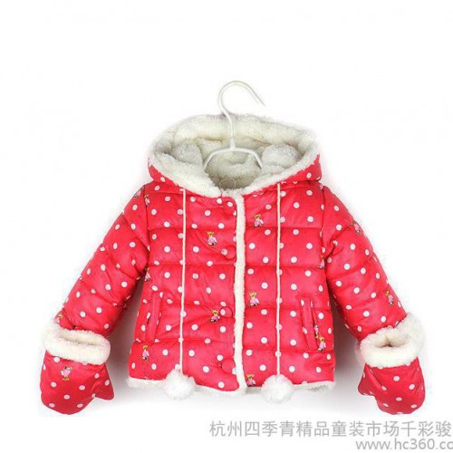 韓版外貿(mào)童裝 2013冬季新款女童羊羔毛棉襖 加厚童棉衣四季青批發(fā)