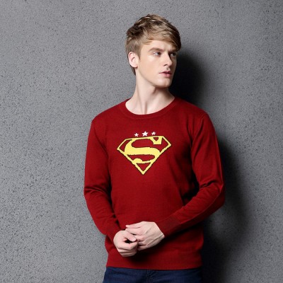 男超人提花圓領                【羊絨面料 手感柔軟 穿著舒適 保暖透氣 包裝精美 質量保證 支持