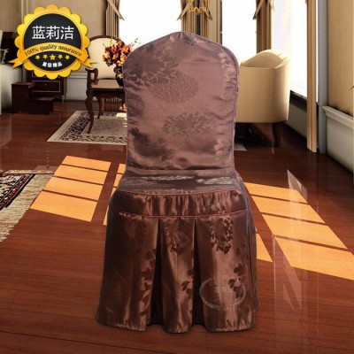 廠家** 提花褶皺裙擺椅套 酒店軟裝布藝滌綸椅子套 餐椅套