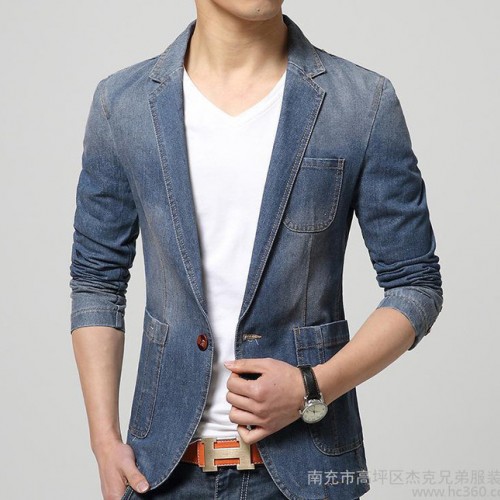 牛仔外套男式夾克韓版修身潮男牛仔衣服牛仔褂休閑韓版男牛仔