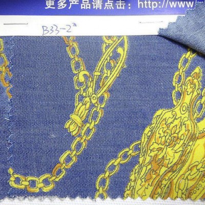 新款懷舊歐日韓牛仔時尚全棉雙層鉤花扎染色織印花牛仔布YS-2