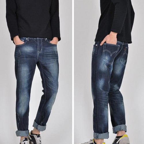 新款 牛仔褲做舊休閑流行男生四季男牛仔褲 長(zhǎng)褲**林彎彎青少年