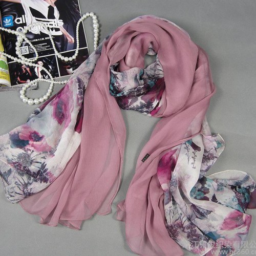 2015上海故事圍巾女士加長長巾 100%真絲檔絲巾 直銷